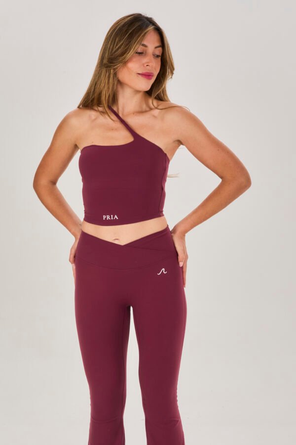 Elevate One Shoulder Top - Burgundy, M
