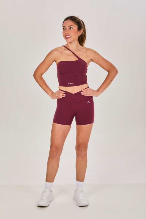 Elevate One Shoulder Top - Burgundy, S