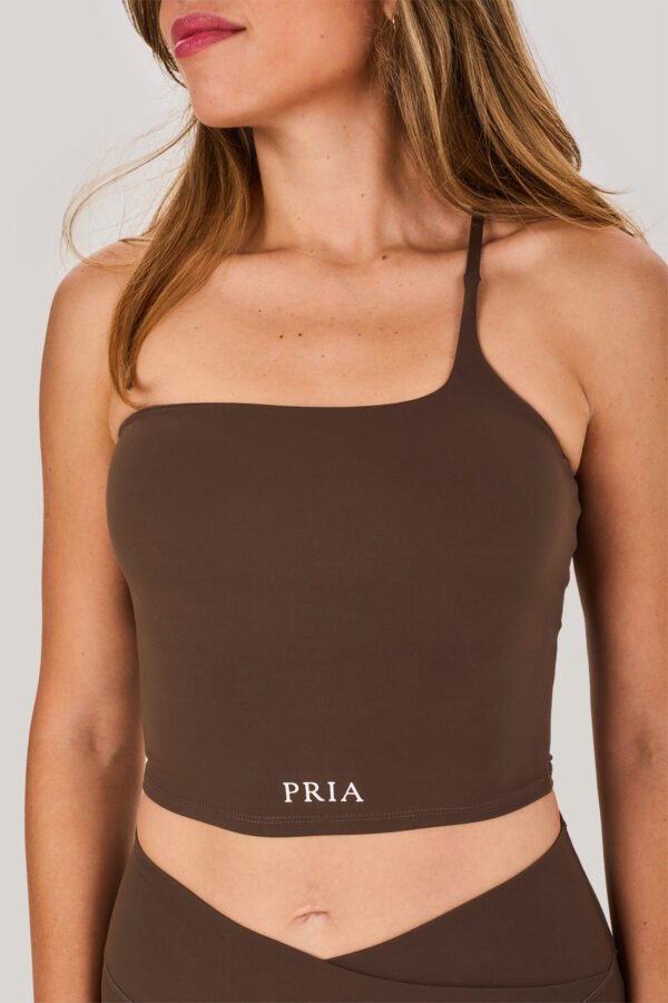 Elevate One Shoulder Top - Brown